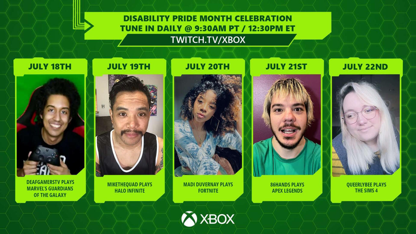 XBOX Disability Pride Poster featuring DeafGamersTv, MikeTheQuad, Madi Duvernay, 86 Hands, QueerlyBee